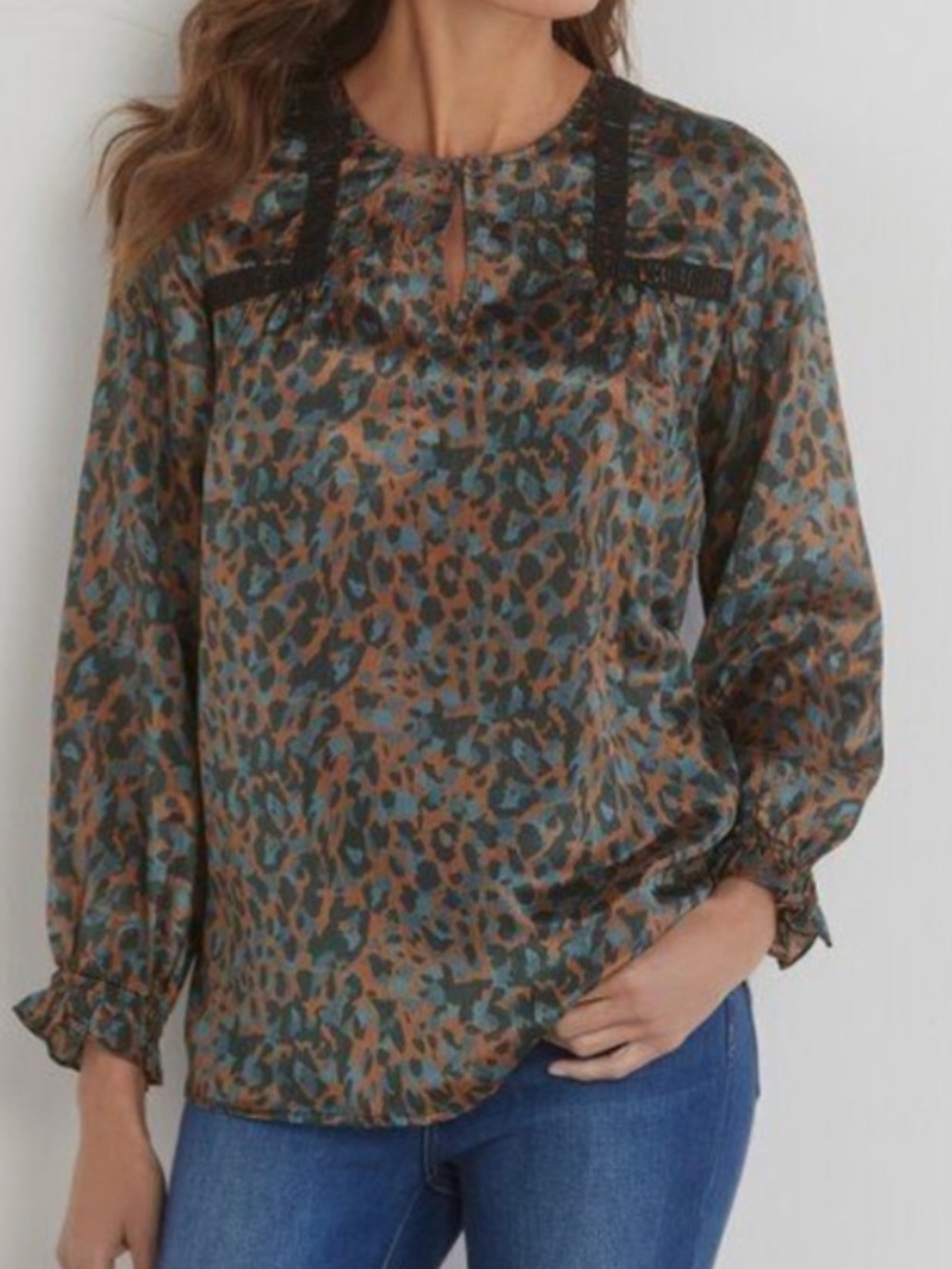 Soft Surroundings Gianna Cheetah‎ Print Top Size XS